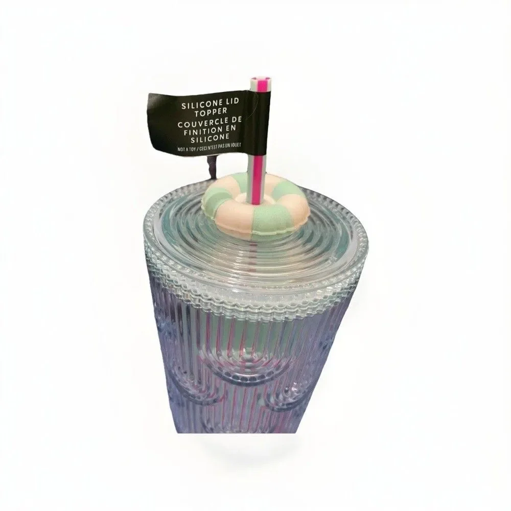 NWT Starbucks Shell Color Shifting Blue Pool Floaty Straw Topper Charm Tumbler